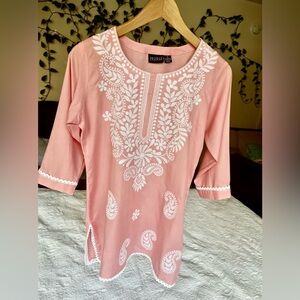 Embroidered Tunic 3/4 Sleeve